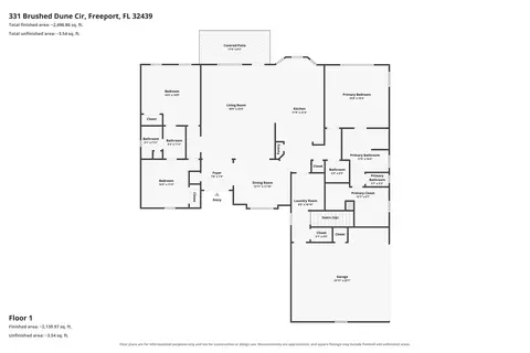 Floorplan - 331 Brushed Dunes Cir, Freeport, FL 32439 photo 1 of 3