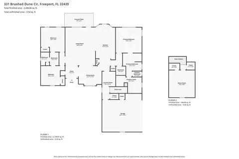 Floorplan - 331 Brushed Dunes Cir, Freeport, FL 32439 photo 2 of 3