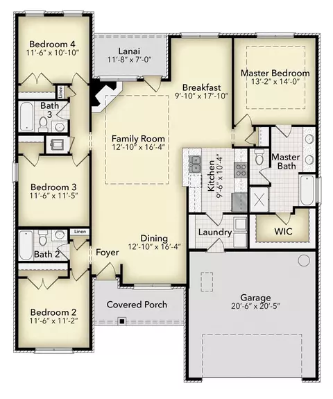 Floorplan - 2406 Aleia Ln, Crestview, FL 32536 photo 1 of 1