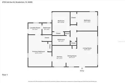 Floorplan - 301 28th St W, Bradenton, FL 34205 photo 2 of 3