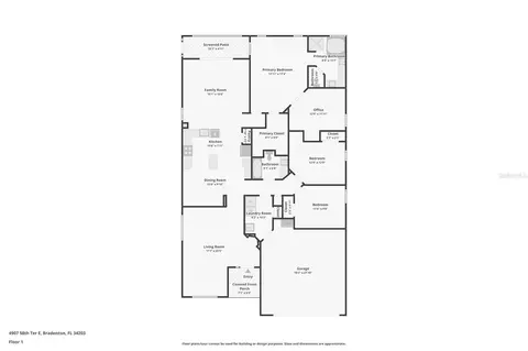 Floorplan - 4907 58th Ter E, Bradenton, FL 34203 photo 1 of 1