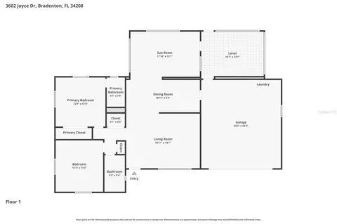 Floorplan - 3602 Joyce Dr, Bradenton, FL 34208 photo 1 of 1
