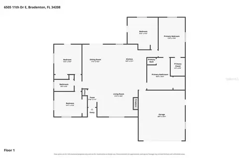Floorplan - 6505 11th Dr E, Bradenton, FL 34208 photo 1 of 1