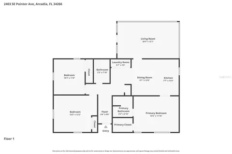 Floorplan - 2403 SE Pointer Ave, Arcadia, FL 34266 photo 1 of 1