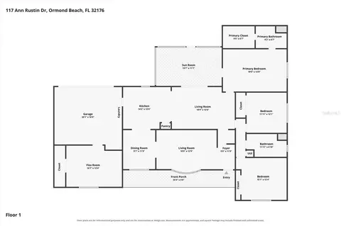 Floorplan - 117 Ann Rustin Dr, Ormond Beach, FL 32176 photo 1 of 1