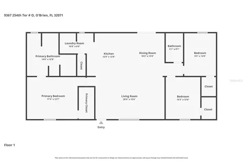 Floorplan - 9367 254th Ter, O Brien, FL 32071 photo 1 of 1