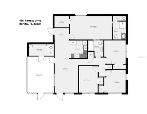 Floorplan - 465 Forrest Dr, Bartow, FL 33830 photo 1 of 1
