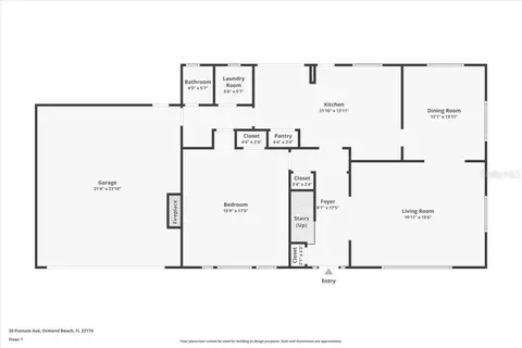 Floorplan - 20 Putnam Ave, Ormond Beach, FL 32174 photo 2 of 3