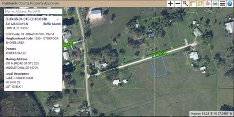 345 Cowhouse Rd, Lorida, FL 33857