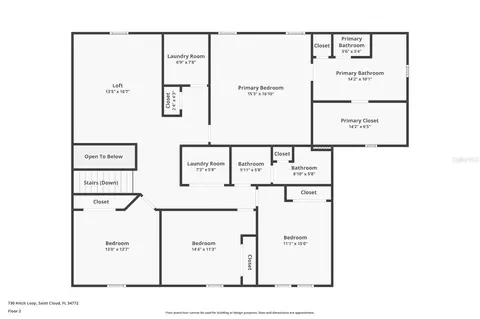 Floorplan - 730 Hitch Loop, Saint Cloud, FL 34772 photo 2 of 3