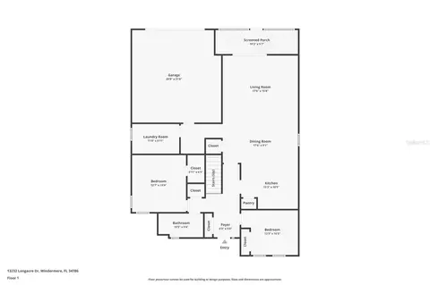 Floorplan - 13232 Longacre Dr, Windermere, FL 34786 photo 1 of 2