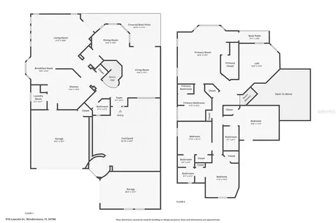 Floorplan - 910 Lascala Dr, Windermere, FL 34786 photo 1 of 1