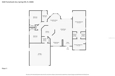 Floorplan - 3428 Tomahawk Ave, Spring Hill, FL 34606 photo 1 of 1