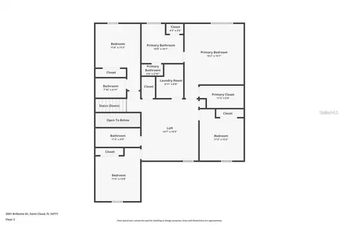 Floorplan - 2091 Brillante Dr, Saint Cloud, FL 34771 photo 3 of 3