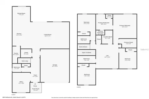 Floorplan - 2091 Brillante Dr, Saint Cloud, FL 34771 photo 1 of 3
