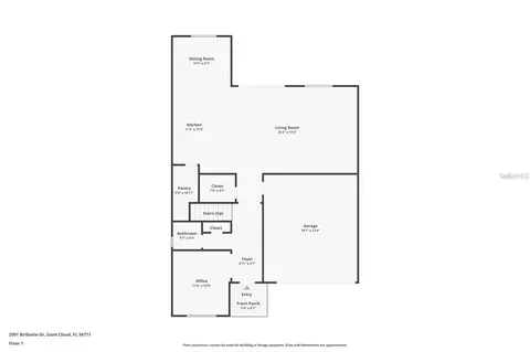 Floorplan - 2091 Brillante Dr, Saint Cloud, FL 34771 photo 2 of 3