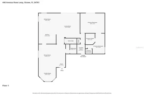 Floorplan - 446 Anessa Rose Loop, Ocoee, FL 34761 photo 1 of 2