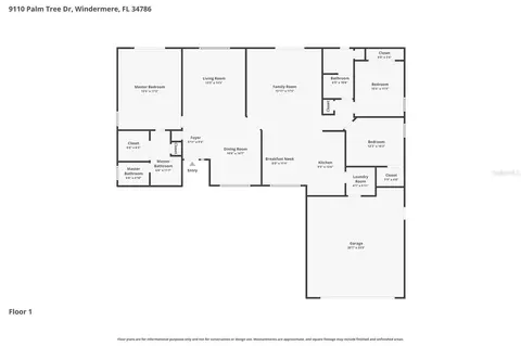 Floorplan - 9110 Palm Tree Dr, Windermere, FL 34786 photo 1 of 1