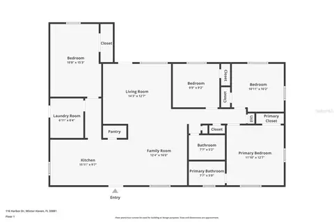 Floorplan - 116 Harbor Dr, Winter Haven, FL 33881 photo 1 of 1