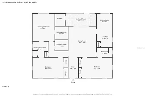 Floorplan - 5121 Moore St, Saint Cloud, FL 34771 photo 1 of 1