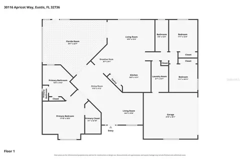 Floorplan - 30116 Apricot Way, Eustis, FL 32736 photo 1 of 1