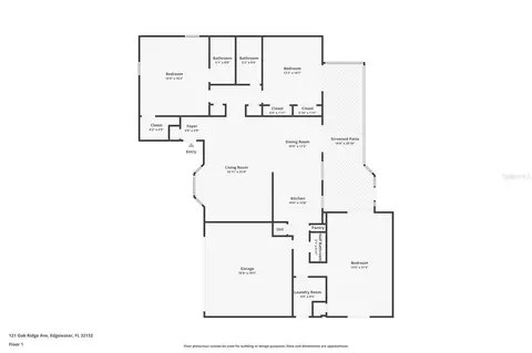 Floorplan - 121 Oak Ridge Ave, Edgewater, FL 32132 photo 1 of 1