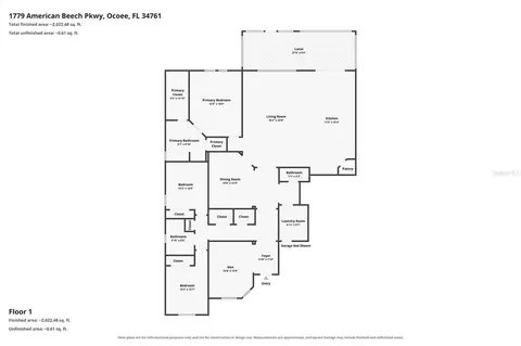 Floorplan - 1779 American Beech Pkwy, Ocoee, FL 34761 photo 1 of 1