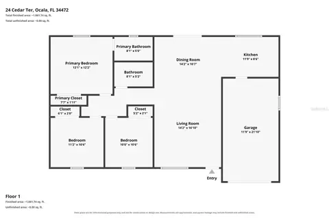 Floorplan - 24 Cedar Ter, Ocala, FL 34472 photo 1 of 1