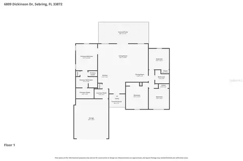 Floorplan - 6809 Dickinson Dr, Sebring, FL 33872 photo 1 of 1