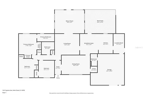 Floorplan - 1412 Cypress Ave, Saint Cloud, FL 34769 photo 1 of 1