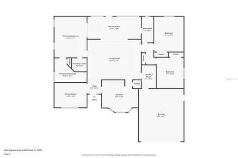 Floorplan - 4924 Raylene Way, Saint Cloud, FL 34771 photo 1 of 1