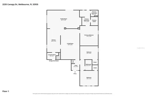 Floorplan - 2235 Canopy Dr, Melbourne, FL 32935 photo 1 of 1