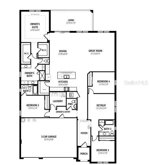 Floorplan - 12458 49th St E, Parrish, FL 34219 photo 1 of 1