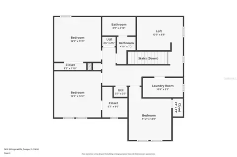 Floorplan - 7410 S Fitzgerald St, Tampa, FL 33616 photo 1 of 2