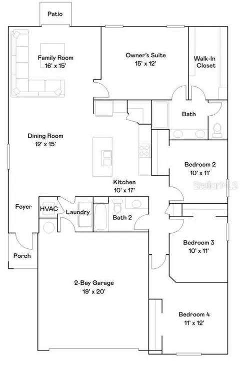 Floorplan - 253 Rain Lily Ave, Spring Hill, FL 34609 photo 1 of 1