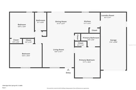 Floorplan - 12044 Elgin Blvd, Spring Hill, FL 34608 photo 1 of 1