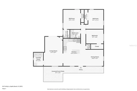 Floorplan - 541 Firefly Ln, Apollo Beach, FL 33572 photo 1 of 1