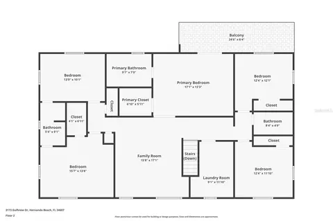 Floorplan - 3173 Gulfview Dr, Hernando Beach, FL 34607 photo 2 of 3