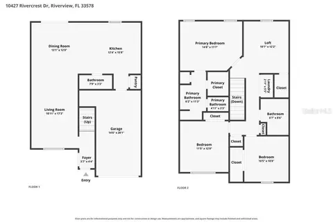 Floorplan - 10427 Rivercrest Dr, Riverview, FL 33578 photo 1 of 3