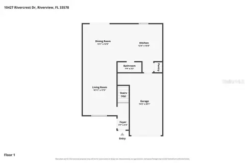 Floorplan - 10427 Rivercrest Dr, Riverview, FL 33578 photo 2 of 3