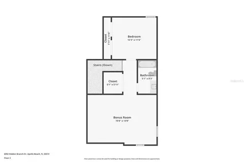 Floorplan - 6092 Hidden Branch Dr, Apollo Beach, FL 33572 photo 2 of 3