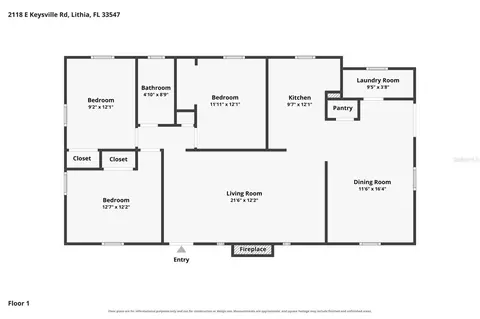 Floorplan - 2118 E Keysville Rd, Lithia, FL 33547 photo 1 of 1