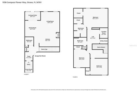 Floorplan - 1936 Compass Flower Way, Ocoee, FL 34761 photo 1 of 3