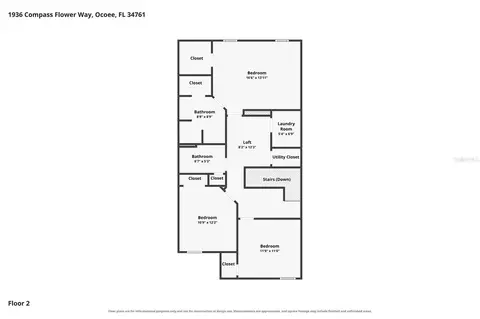 Floorplan - 1936 Compass Flower Way, Ocoee, FL 34761 photo 3 of 3