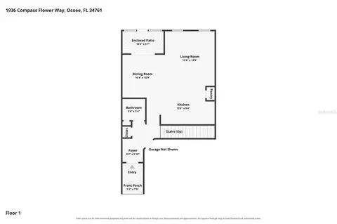 Floorplan - 1936 Compass Flower Way, Ocoee, FL 34761 photo 2 of 3
