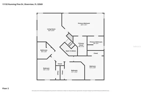 Floorplan - 11132 Running Pine Dr, Riverview, FL 33569 photo 2 of 3