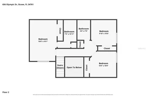 Floorplan - 656 Olympic Dr #17-3, Ocoee, FL 34761 photo 2 of 2