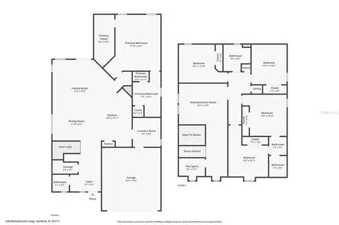 Floorplan - 536 Bottlebrush Loop, Sanford, FL 32771 photo 1 of 1