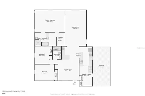 Floorplan - 7446 Pinehurst Dr, Spring Hill, FL 34606 photo 1 of 1