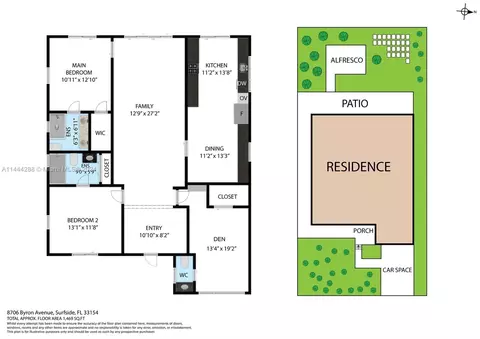 Floorplan - 8706 Byron Ave, Surfside, FL 33154 photo 1 of 2
